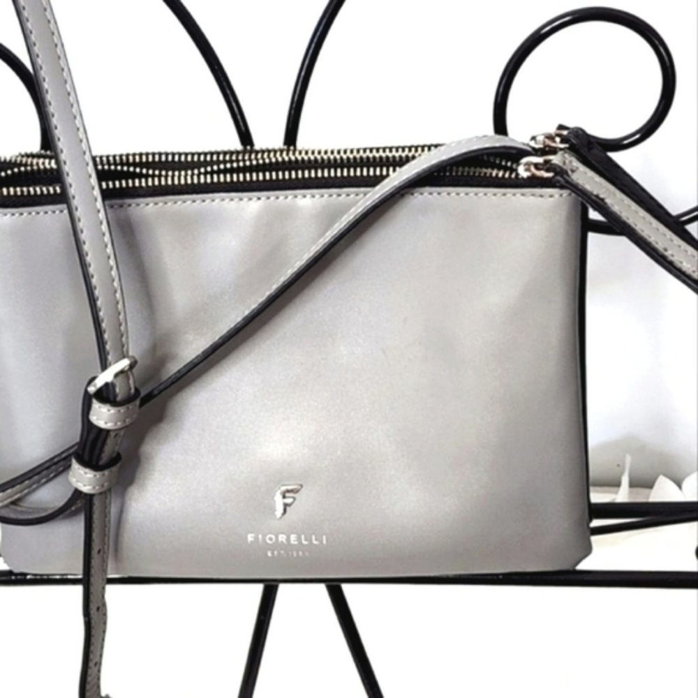 Fiorelli leather crossbody bag two-toned  grey black 21x14 cm
